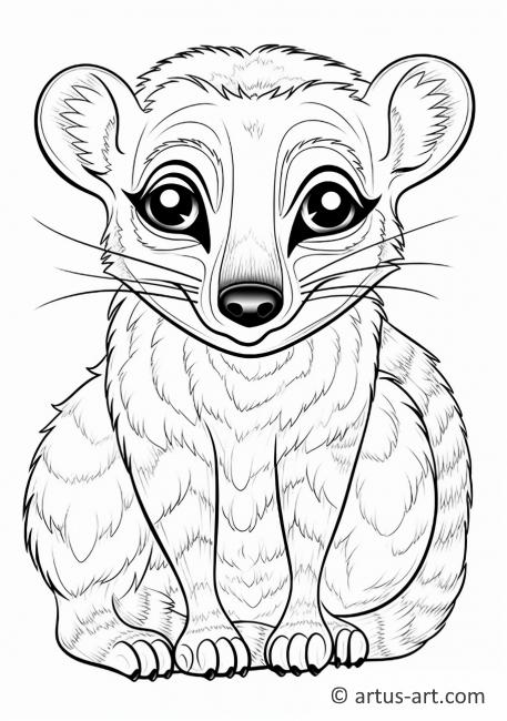 Coati Coloring Page For Kids